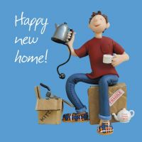 New Home Card - Male - Happy! Kettle - One Lump Or Two