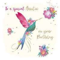 Birthday Card - Auntie Hummingbird - 3D - Talking Pictures