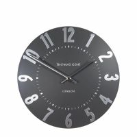 12" Mulberry Wall Clock Graphite Silver - Thomas Kent