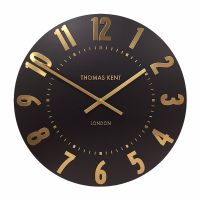 20" 51cm Mulberry Wall Clock Onyx Black Gold - Thomas Kent