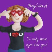 Valentines Day Card - Boyfriend Eyes For You - Funny Humour One Lump Or Two
