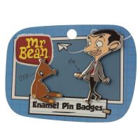 Mr Bean & Teddy Enamel Pin Badge Set