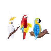 Parrot Honeycomb Decoration - Set of 3 - Clayre & Eef