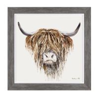 Freddie - Highland Cow - Wall Art Print Framed 63cm - Heather Fitz