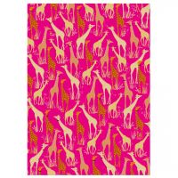 Giraffe Pink Luxury Gift Wrap Sheet - Sara Miller