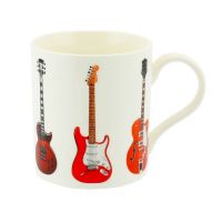 Guitar Motive White Fine China Mug - Boxed