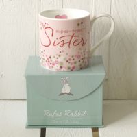 Super Duper Sister Gift Mug - Boxed - Rufus Rabbit