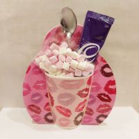 Cadbury's Hot Chocolate & Pink Lip Mug Gift Set - Thank you Birthday