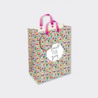 Floral Pink Gift Bag - Just For You Flowers - Medium 24cm x 20cm