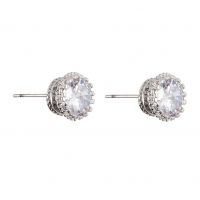 Silver Faux Diamante Stud Earrings - Clayre & Eef