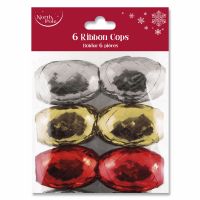 Christmas Gift Wrapping Ribbon - 18 Cobs - Metallic Red Gold Silver 5mm x 10m - Eurowrap