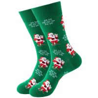 Santa Green Christmas Novelty Socks Gift - 2 Sizes Free Holly Gift Bag - Snazzy Santa