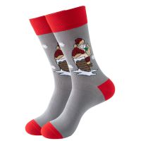 Santa Chimney Toilet Christmas Funny Socks - 2 Sizes Free Holly Gift Bag - Snazzy Santa