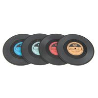 Vinyl Coaster Set of 4 - Novelty Gift - Funtime