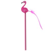 Flamingo Pink Funky Pencil & Eraser with Feather