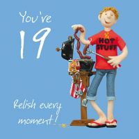 19th Male Birthday Card - Relish Every Moment - One Lump Or Two
