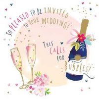 Wedding Acceptance Card - Champagne Bubbles - Ling Design
