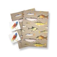 Fish Fishing Wrapping Paper Sheets & Tags - Arty Penguin