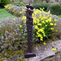 Solstice Sculptures Contemporary Twist 63cm in Dark Verdigris