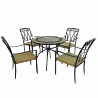 VILLENA 91cm Table with 4 ASCOT Chairs Set