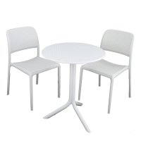 Nardi Step Table with Set of 2 Bistrot Chairs - White