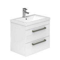 Essential Nevada 500mm Wall Hung Unit With Basin & 2 Drawers White