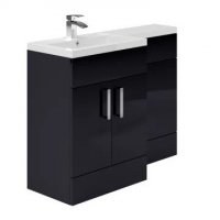 Essential Nevada Left Hand L-Shaped Unit With Basin, Indigo Gloss