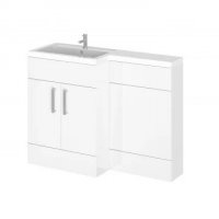 Essential Nevada Left Hand L-Shaped Unit With Basin, White