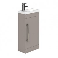 Essential Nevada 400mm Cloakroom Unit With Basin & Door, Cashmere Ash