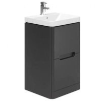 Essential Colorado 500mm Freestanding Unit with Basin & 2 Drawers, Graphite Grey