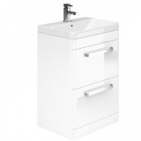 Essential Vermont 800mm Unit with Basin & 2 Drawers, White