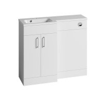 Essential Montana Left Hand 1100mm L-Shaped Unit with Basin, White