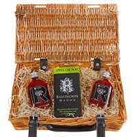5cl Gin Mix and Chocolate Selection Hamper containing Raspberry Gin, Damson Gin and Banoffee Chocolate bar