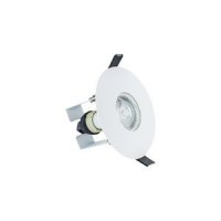 INTEGRAL EVOFIRE FIRE RATED DOWNLIGHT 70-100MM CUTOUT IP65 WHITE ROUND +GU10 HOLDER & INSULATION GUARD (ILDLFR70D013)