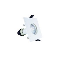 INTEGRAL EVOFIRE FIRE RATED DOWNLIGHT 70MM CUTOUT IP65 WHITE SQUARE +GU10 HOLDER (ILDLFR70D007)