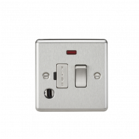 Knightsbridge 13A Switched Fused Spur Unit with Neon & Flex Outlet - Rounded Edge Brushed Chrome - (CL63FBC)