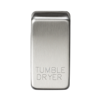 Knightsbridge Switch cover "marked TUMBLE DRYER" - brushed chrome - (GDDRYBC)