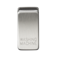 Knightsbridge Switch cover "marked WASHING MACHINE" - brushed chrome - (GDWASHBC)