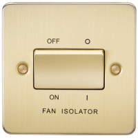 Knightsbridge Flat Plate 10AX 3 Pole Fan Isolator Switch - Brushed Brass (FP1100BB)