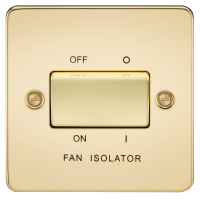 Knightsbridge Flat Plate 10AX 3 Pole Fan Isolator Switch - Polished Brass - (FP1100PB)