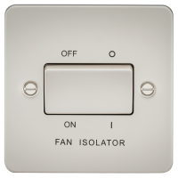 Knightsbridge Flat Plate 10AX 3 Pole Fan Isolator Switch - Pearl - (FP1100PL)