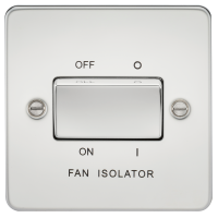 Knightsbridge Flat Plate 10AX 3 Pole Fan Isolator Switch - Polished Chrome - (FP1100PC)