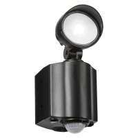 Knightsbridge 230V  IP44 8W LED Single Spot Black Security Light with PIR (FL8ABK )