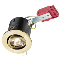 Knightsbridge 230V IP20 50W GU10 IC Fire-Rated Tilt Downlight Brass - (VFRSGICB)