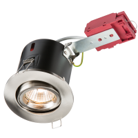 Knightsbridge 230V IP20 50W GU10 IC Fire-Rated Tilt Downlight Brushed Chrome - (VFRSGICCBR)