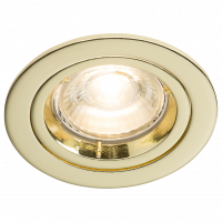 Knightsbridge IP20 230V GU10 Brass Recessed Fixed Twist & Lock Downlight (RD1B)