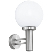 Eglo Nisia Outdoor Stainless Steel Wall Light Opal Globe (30205)