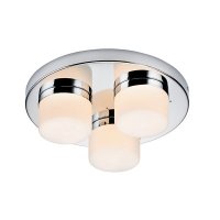 Saxby Pure 28W Chrome Semi flush Bathroom Ceiling Light (34200)
