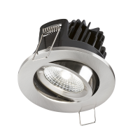 Knightsbridge IP20 7W LED 4000K Cool White Tilt Downlight with Fixed Brushed Chrome Bezel - (VFRCOBCW3)