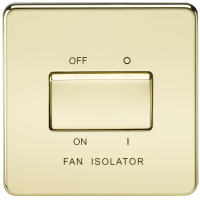 Knightsbridge Screwless 10AX 3 Pole Fan Isolator Switch - Polished Brass (SF1100PB)